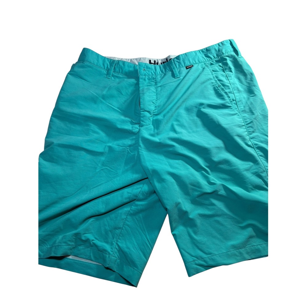 Hurley Walk Shorts Mens 34 Teal Excellent Buckle Exclusive Hybrid 21 Outseam